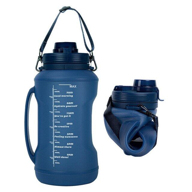 2L Folding Silicone Water Bottle Portable Outdoor Sports Water Bottle