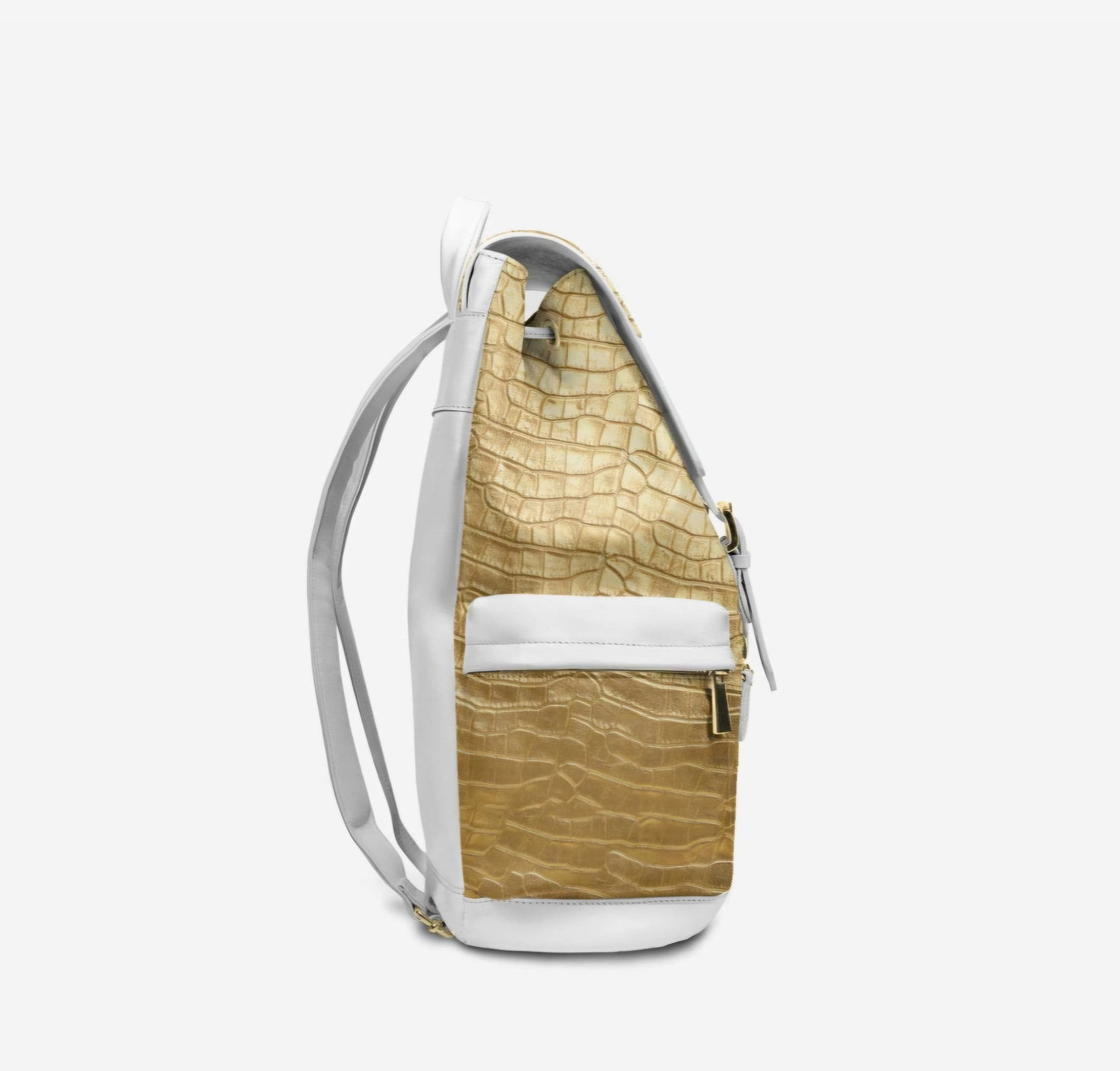 Leather Crocodile textile backpack