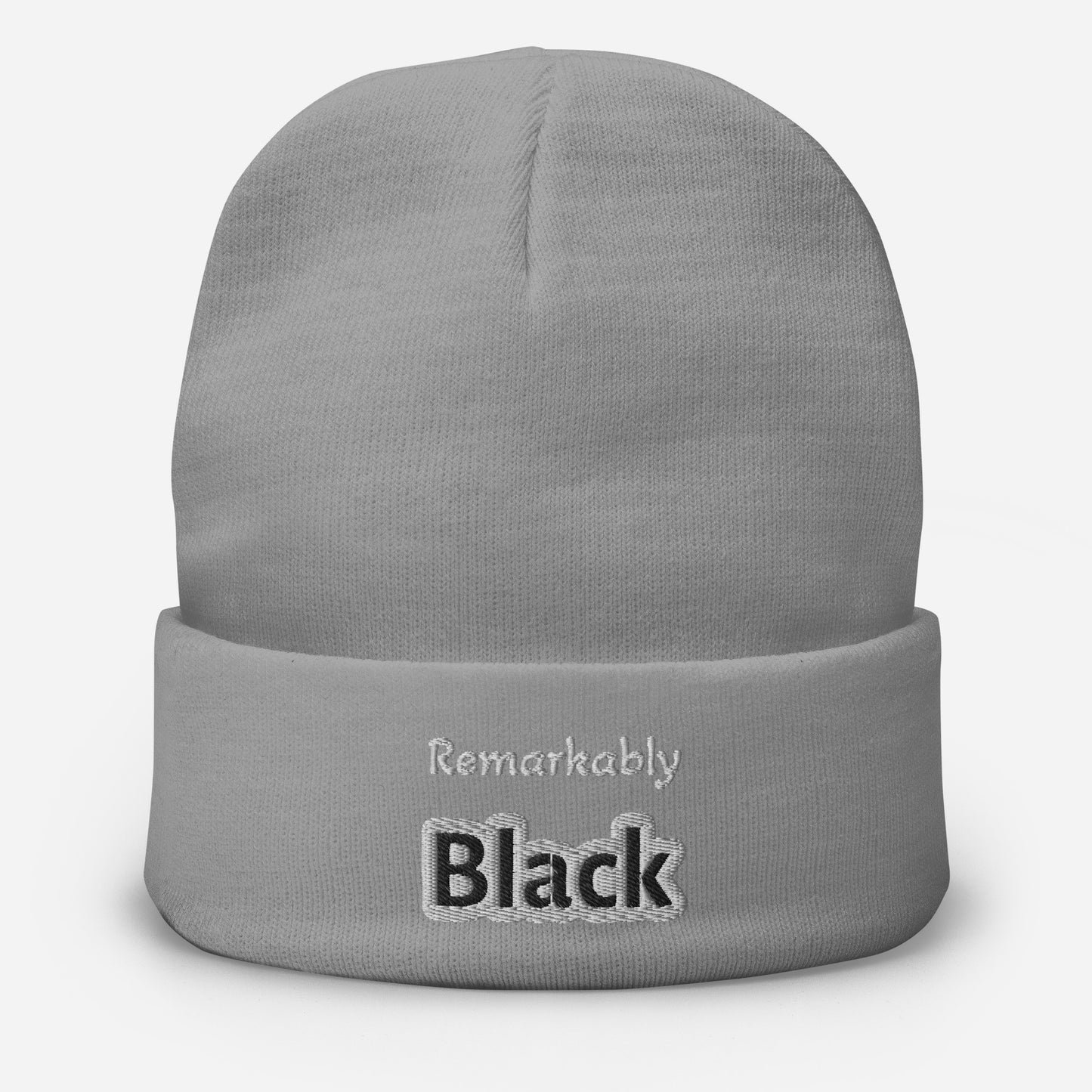 Remarkably Black Embroidered Beanie