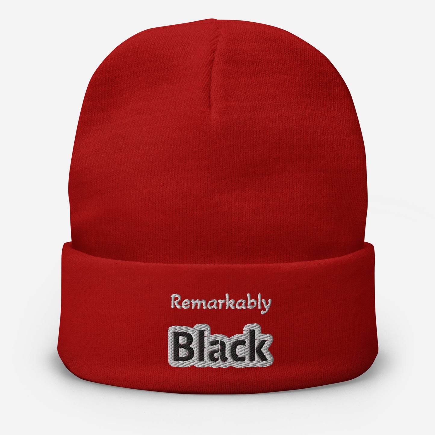 Remarkably Black Embroidered Beanie