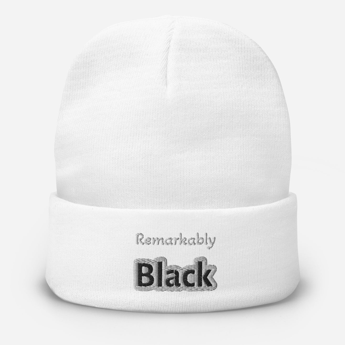 Remarkably Black Embroidered Beanie