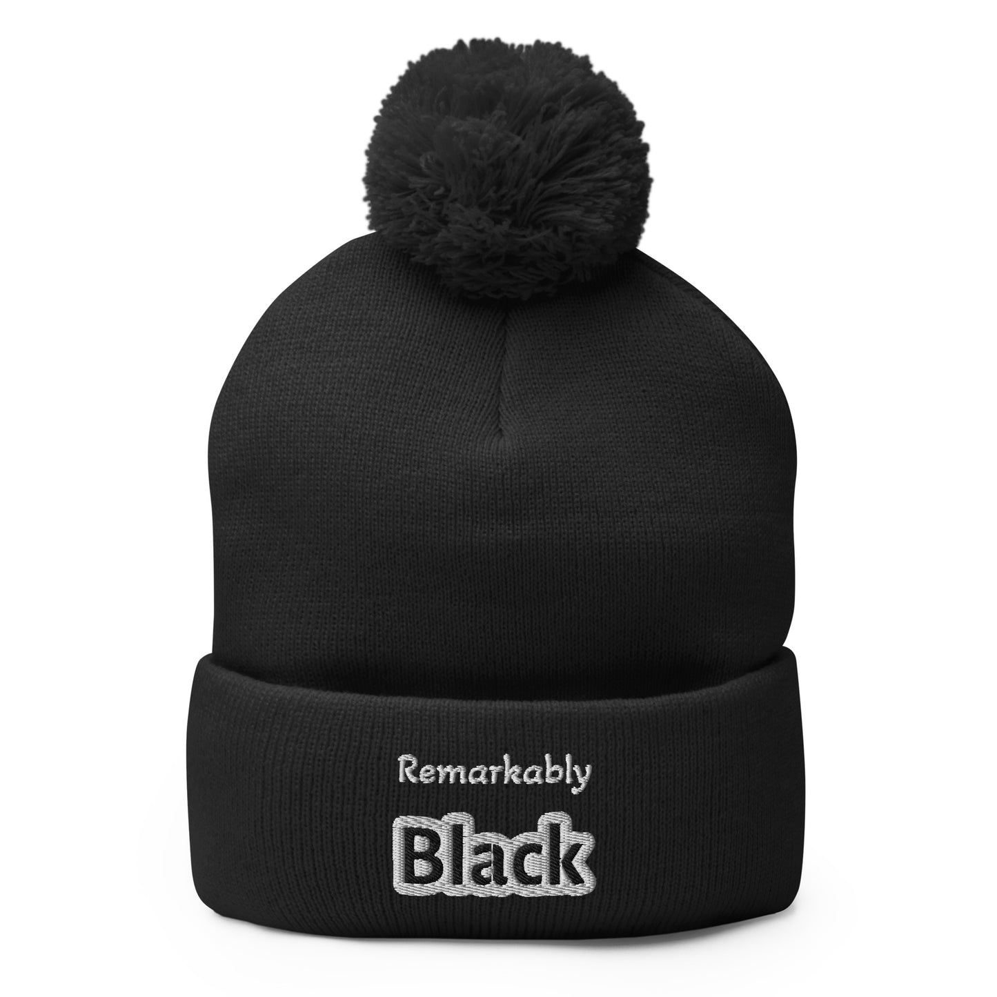 Remarkably Black Pom-Pom Beanie