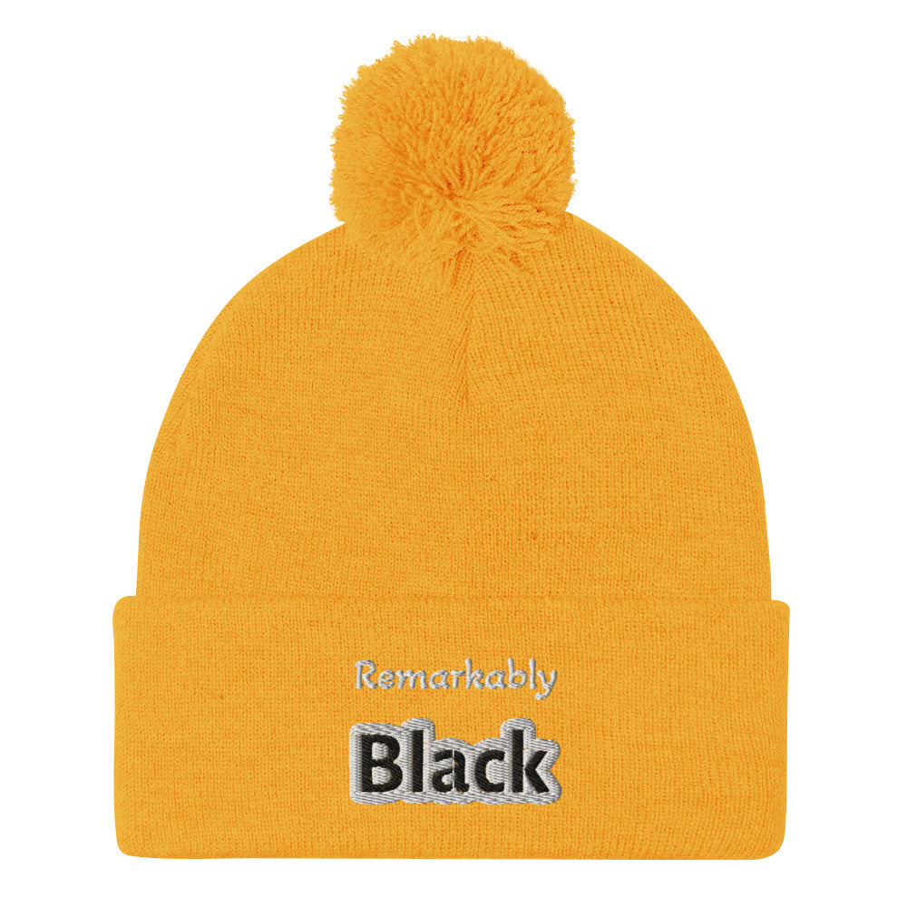 Remarkably Black Pom-Pom Beanie