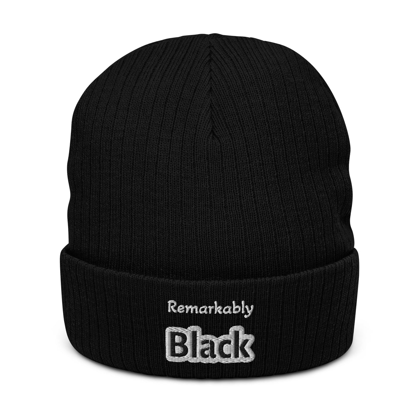 Remarkably Black Ribbed knit beanie