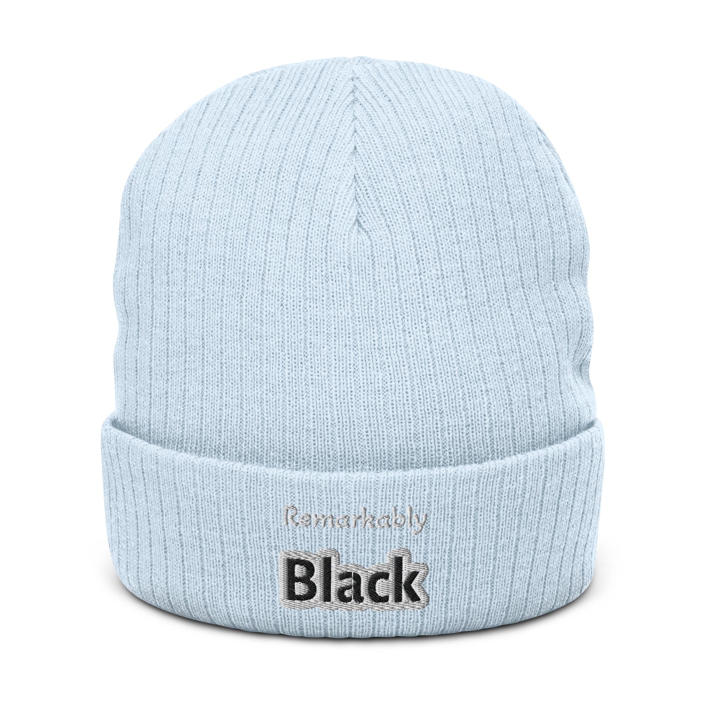 Remarkably Black Ribbed knit beanie