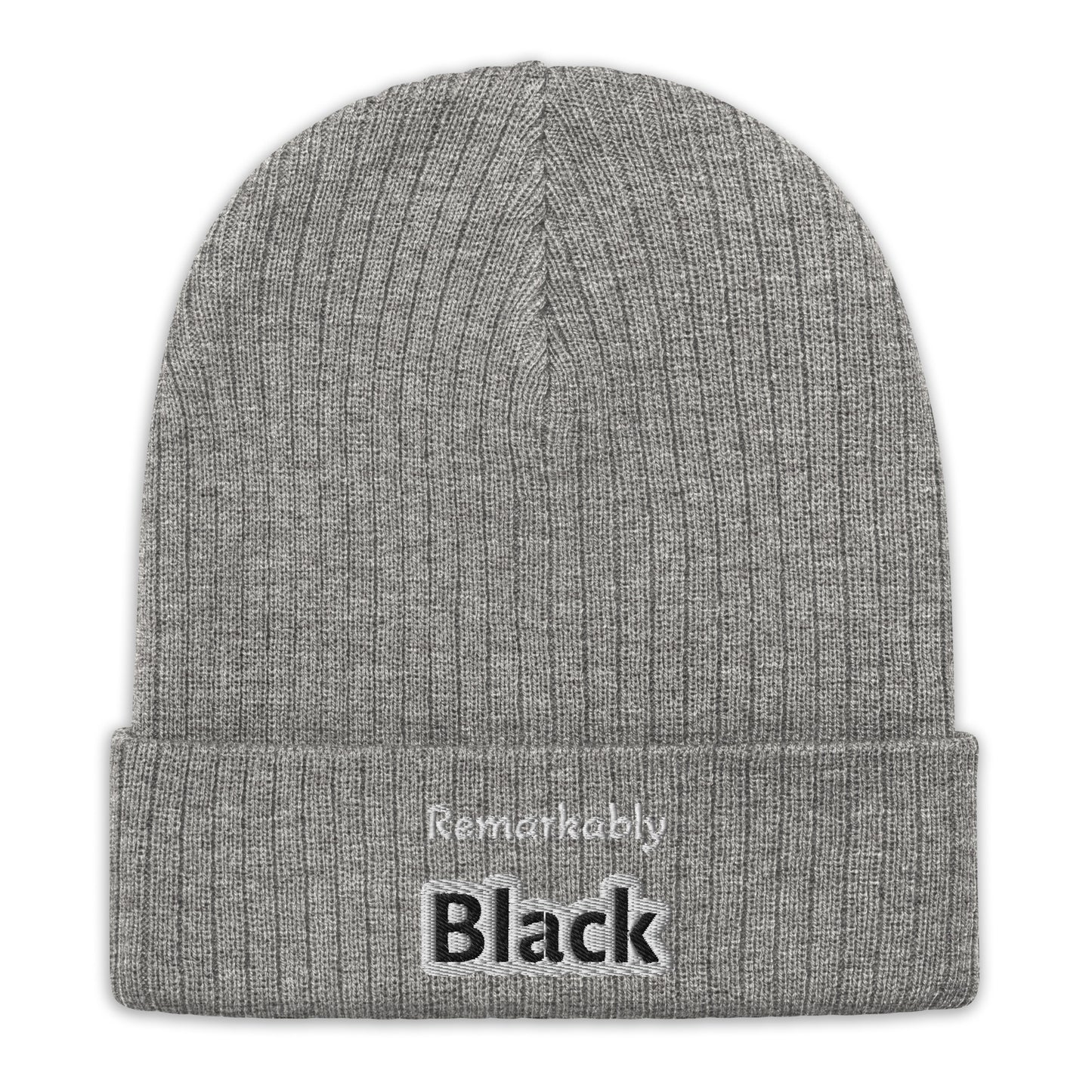 Remarkably Black Ribbed knit beanie