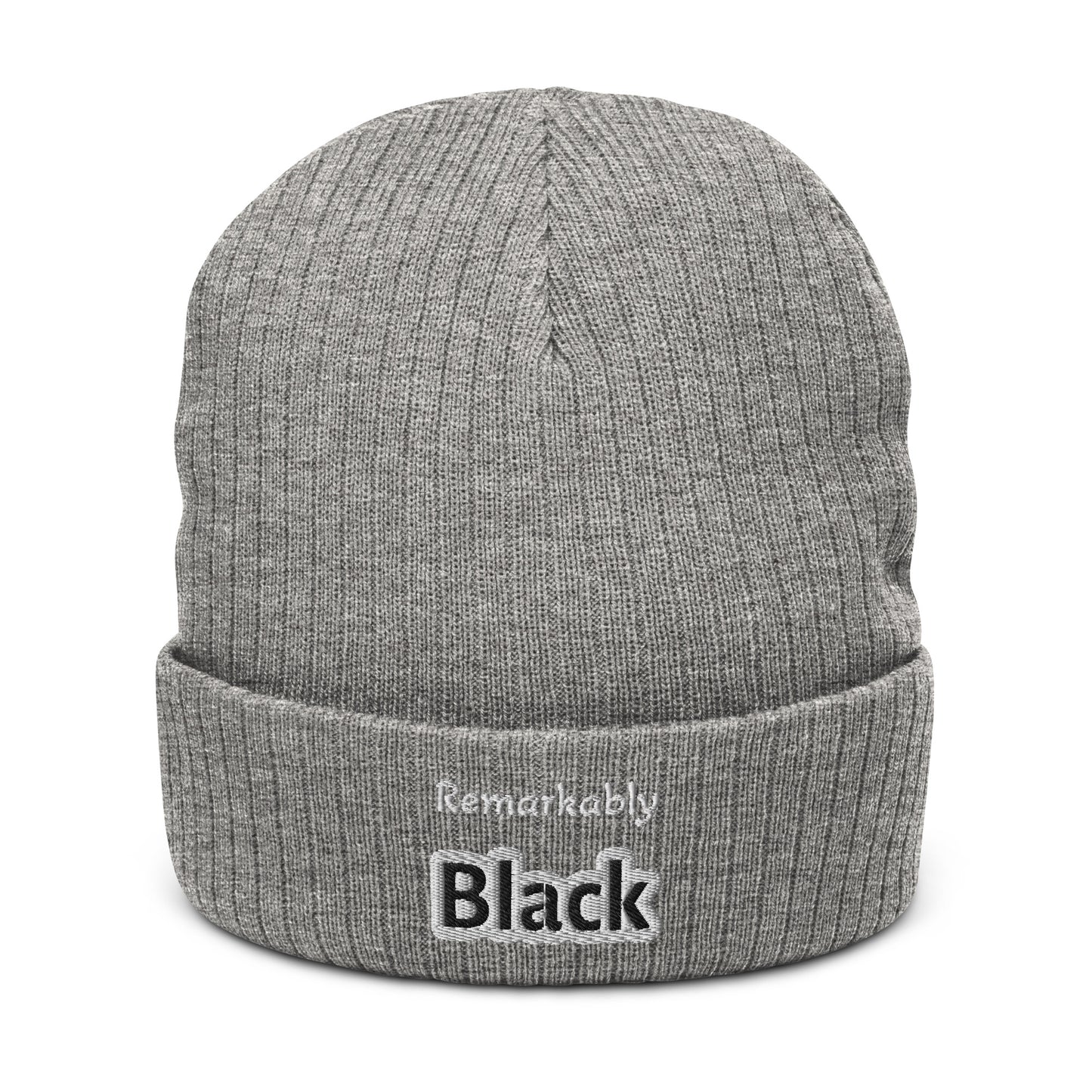 Remarkably Black Ribbed knit beanie