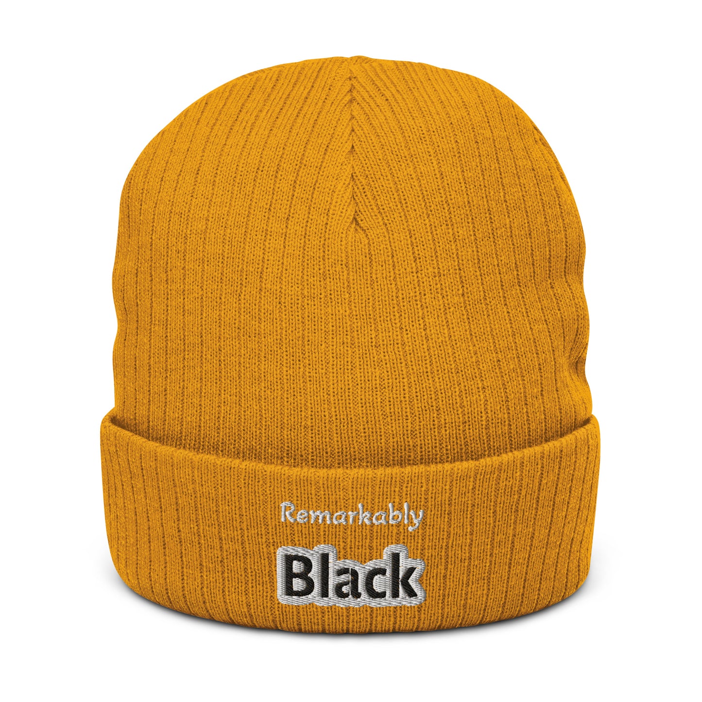 Remarkably Black Ribbed knit beanie