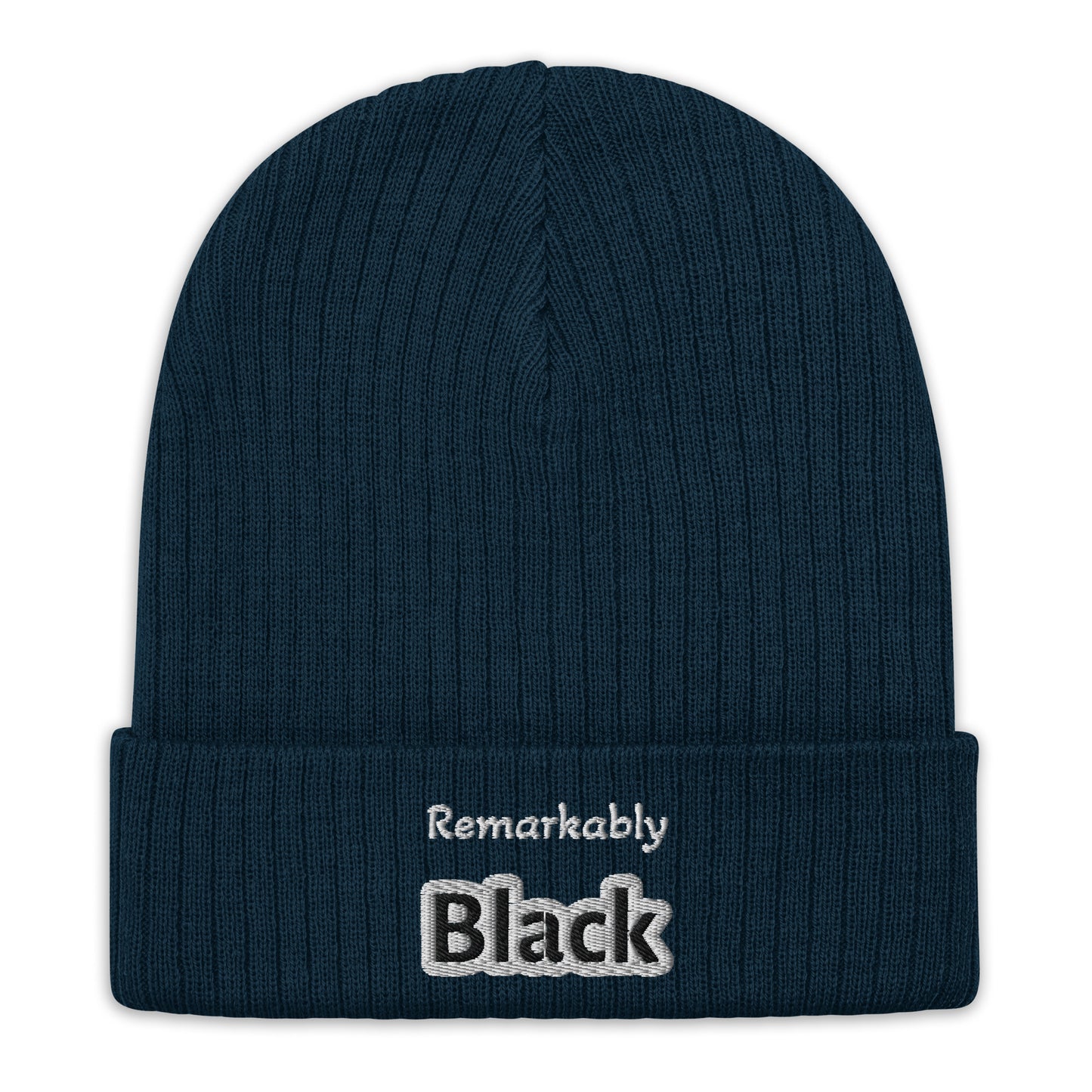 Remarkably Black Ribbed knit beanie