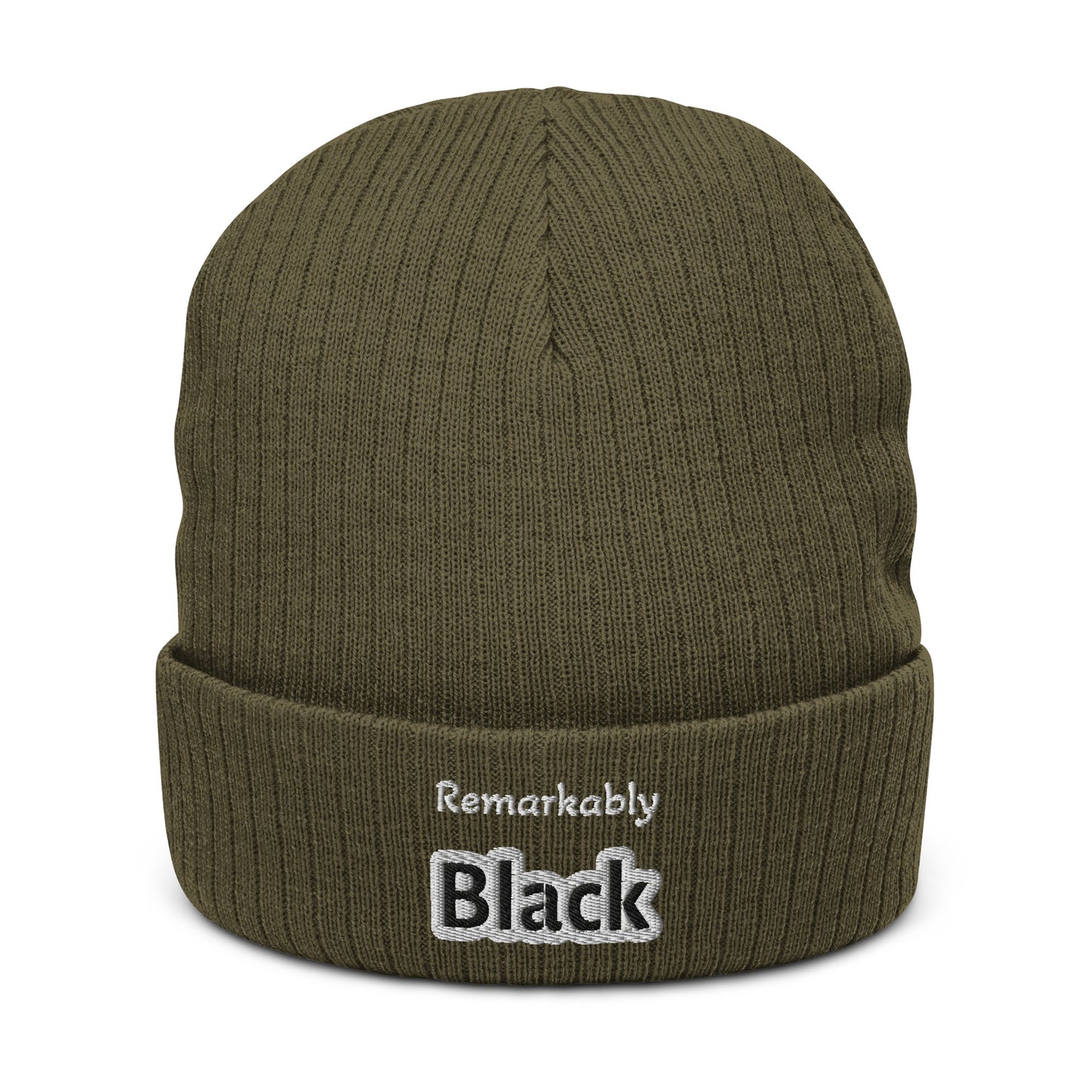 Remarkably Black Ribbed knit beanie