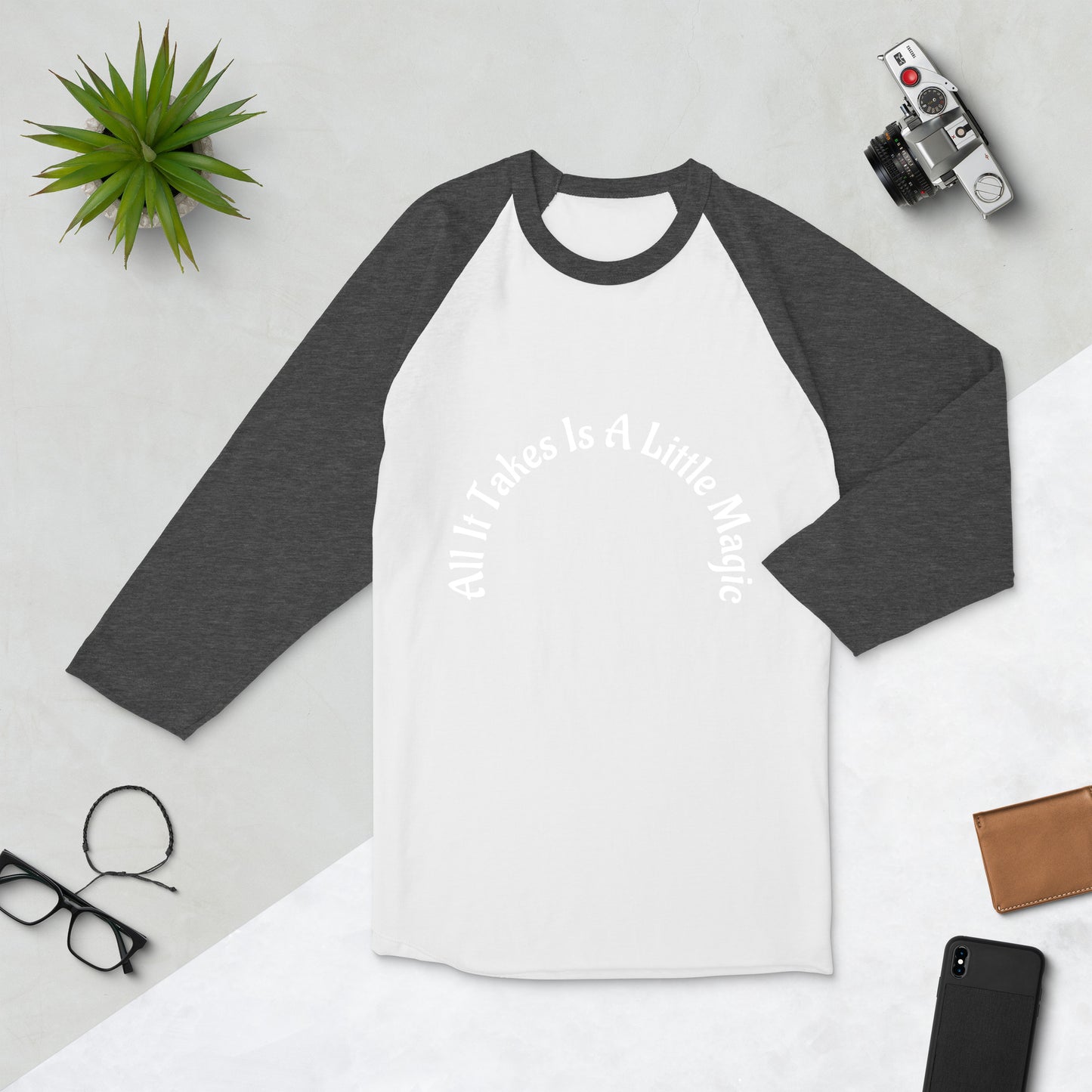 A Little Bit of Magic 3/4 sleeve raglan shirt