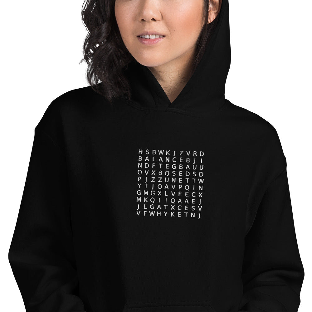 Word Search Balance, Equality, Justice, Peace Unisex Hoodie