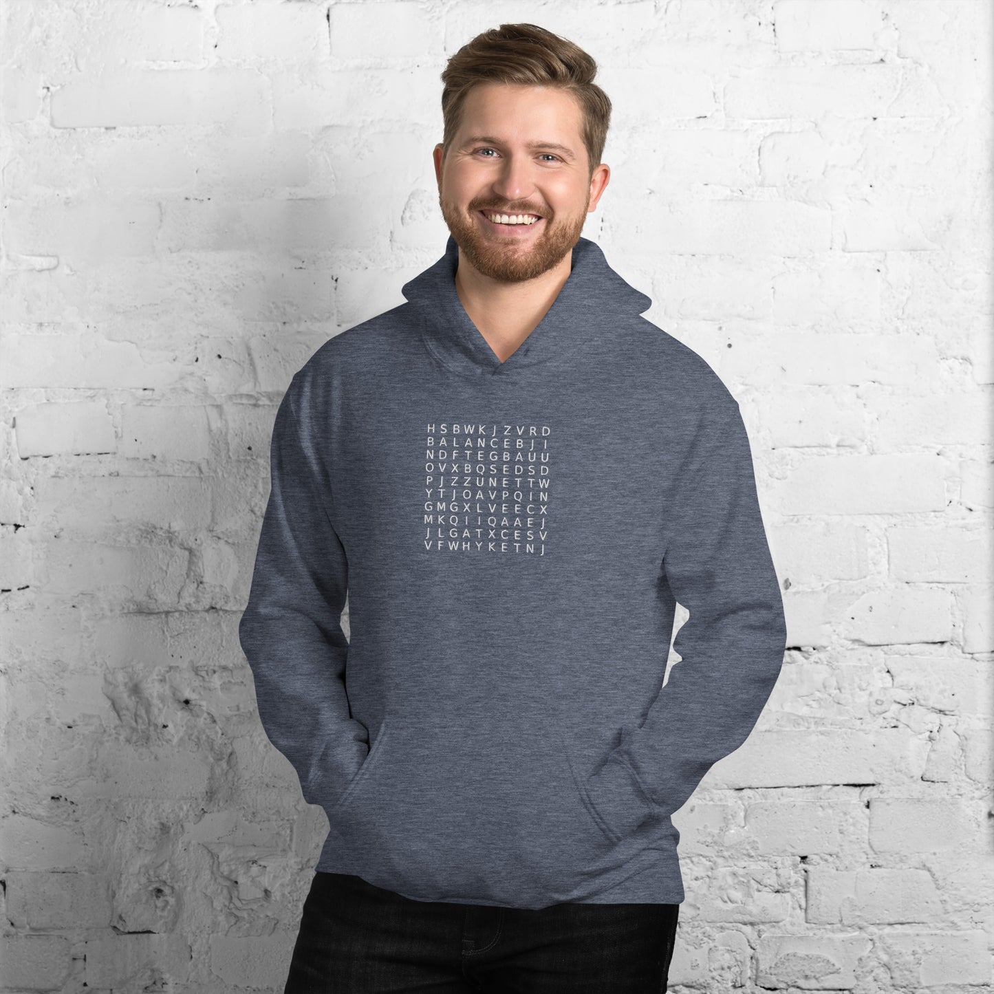 Word Search Balance, Equality, Justice, Peace Unisex Hoodie