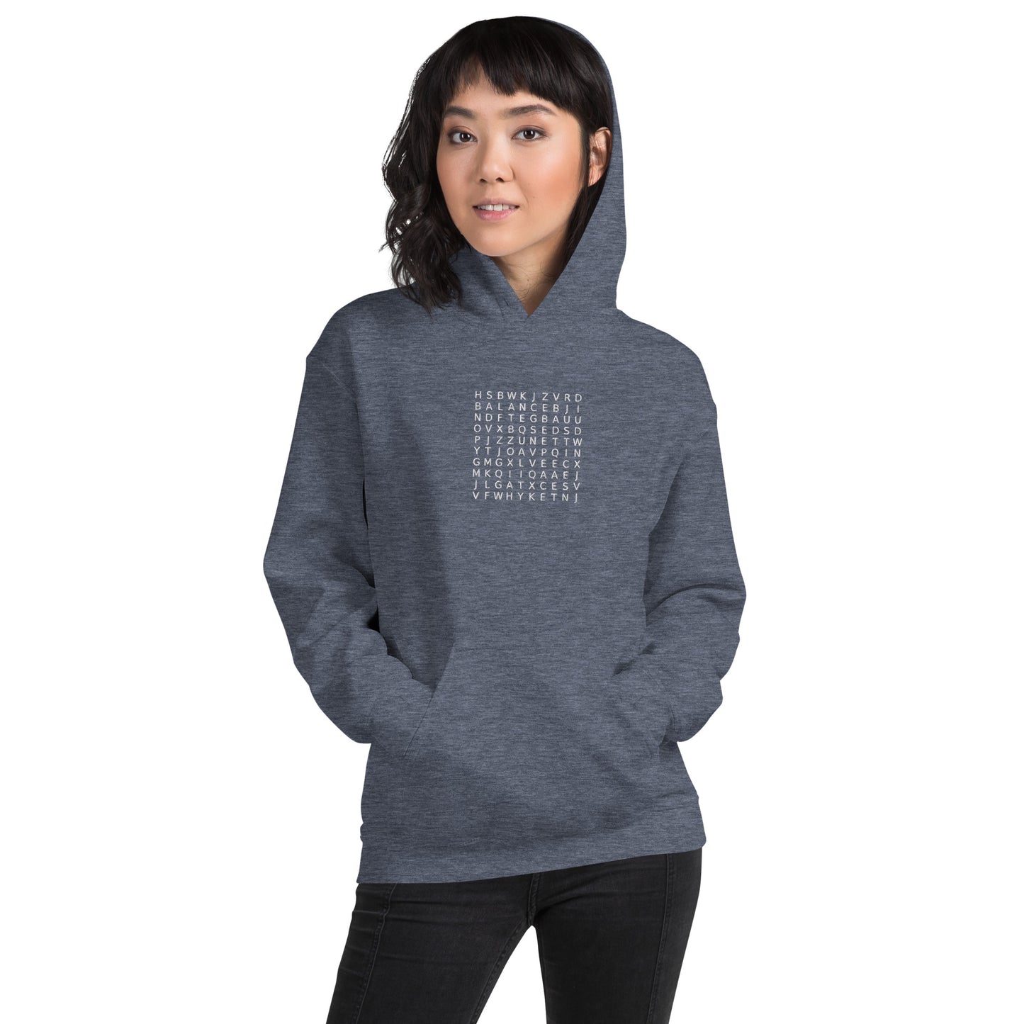 Word Search Balance, Equality, Justice, Peace Unisex Hoodie