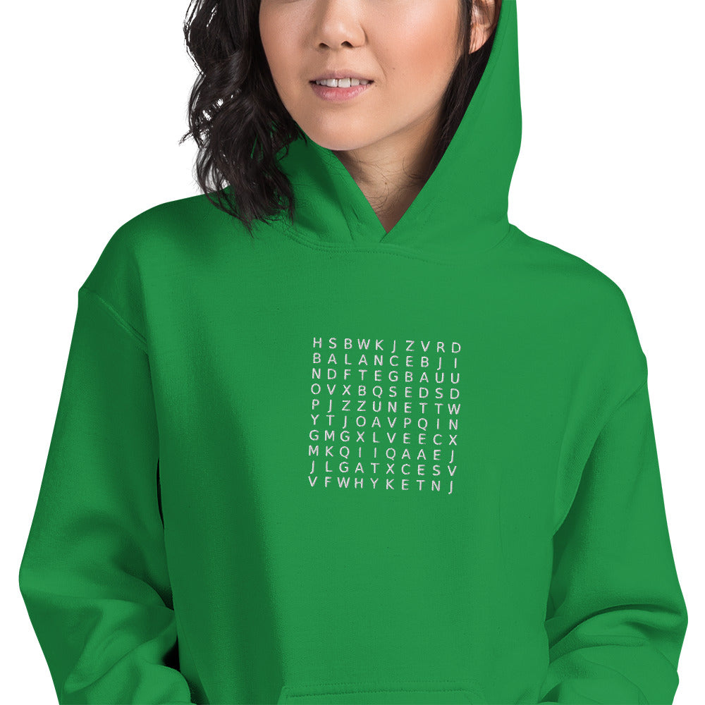 Word Search Balance, Equality, Justice, Peace Unisex Hoodie