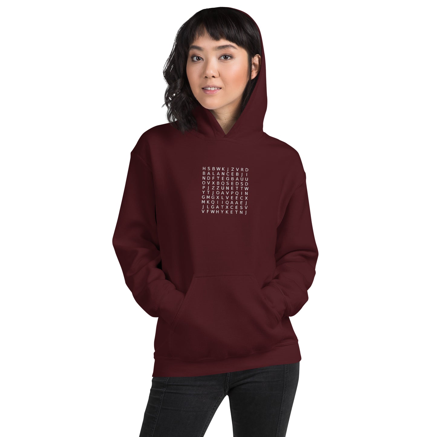 Word Search Balance, Equality, Justice, Peace Unisex Hoodie