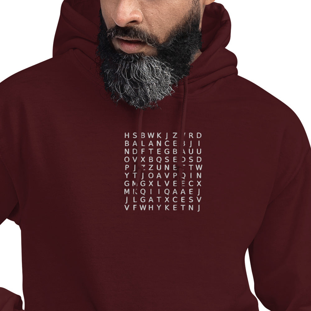 Word Search Balance, Equality, Justice, Peace Unisex Hoodie