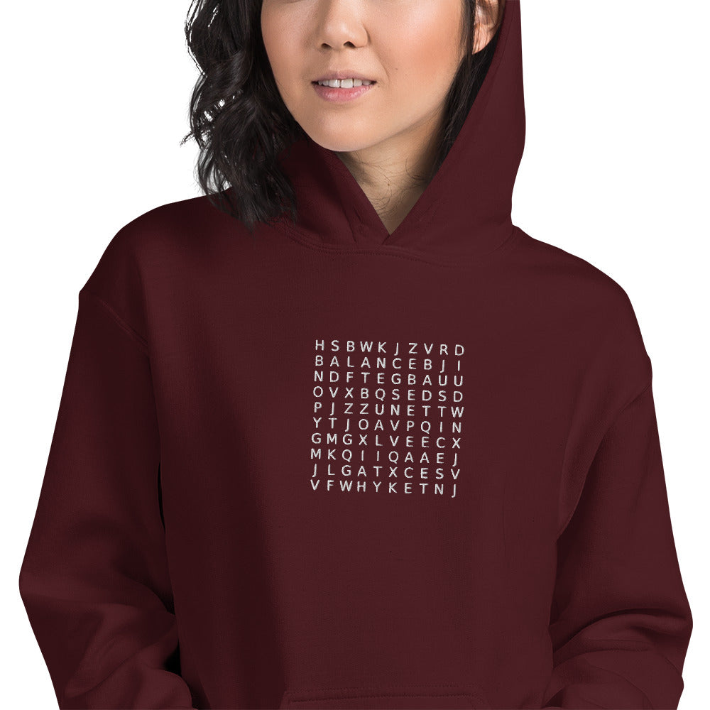 Word Search Balance, Equality, Justice, Peace Unisex Hoodie