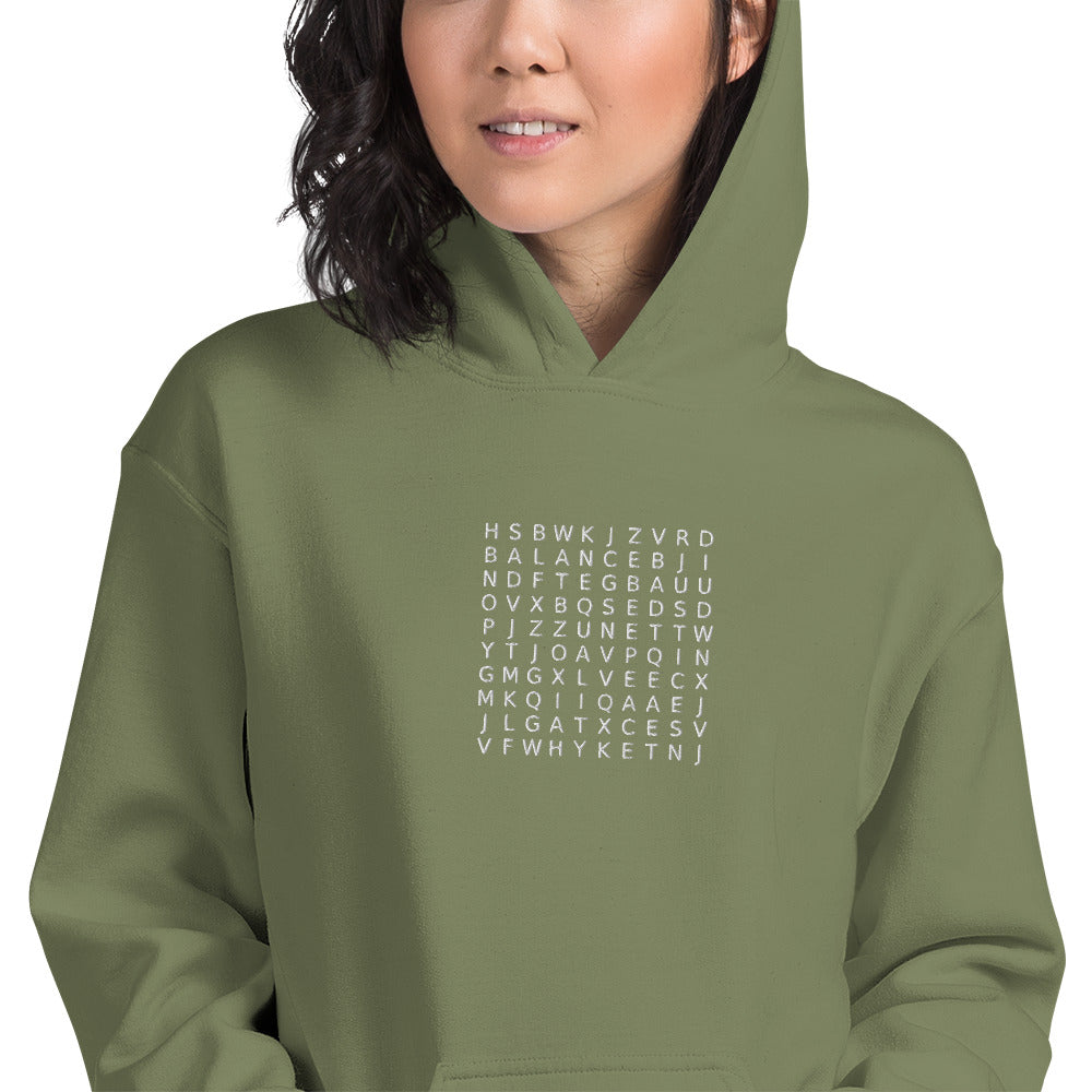 Word Search Balance, Equality, Justice, Peace Unisex Hoodie