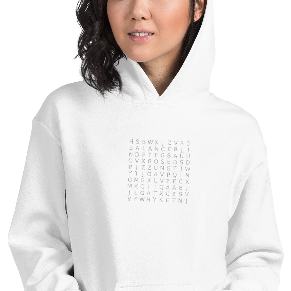 Word Search Balance, Equality, Justice, Peace Unisex Hoodie