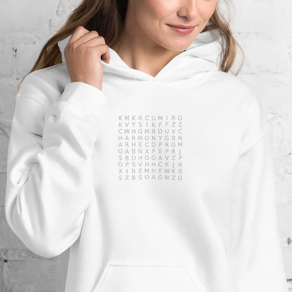 Word Search War, Peace, Harmony, Chaos Unisex Hoodie