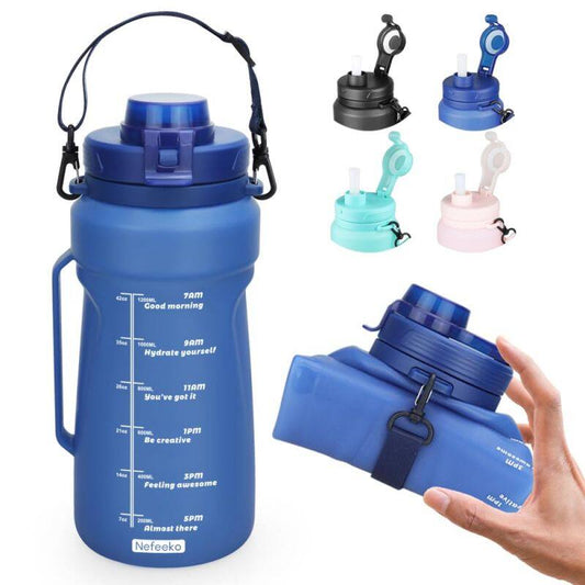 2L Folding Silicone Water Bottle Portable Outdoor Sports Water Bottle