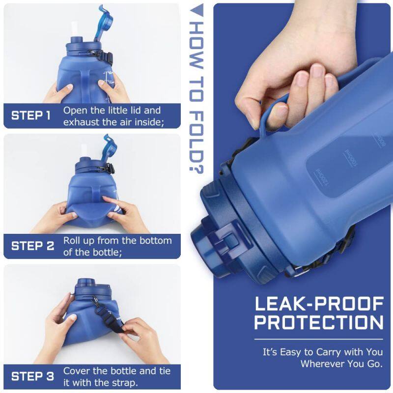 2L Folding Silicone Water Bottle Portable Outdoor Sports Water Bottle