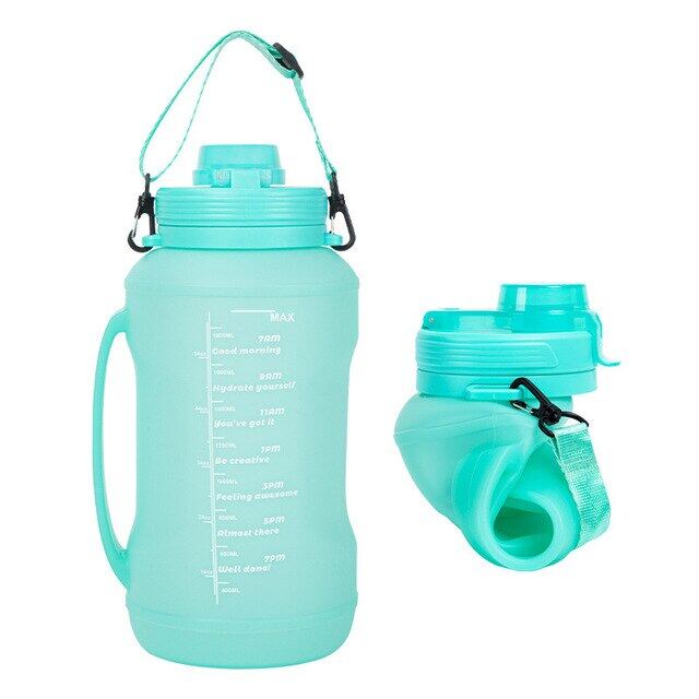 2L Folding Silicone Water Bottle Portable Outdoor Sports Water Bottle