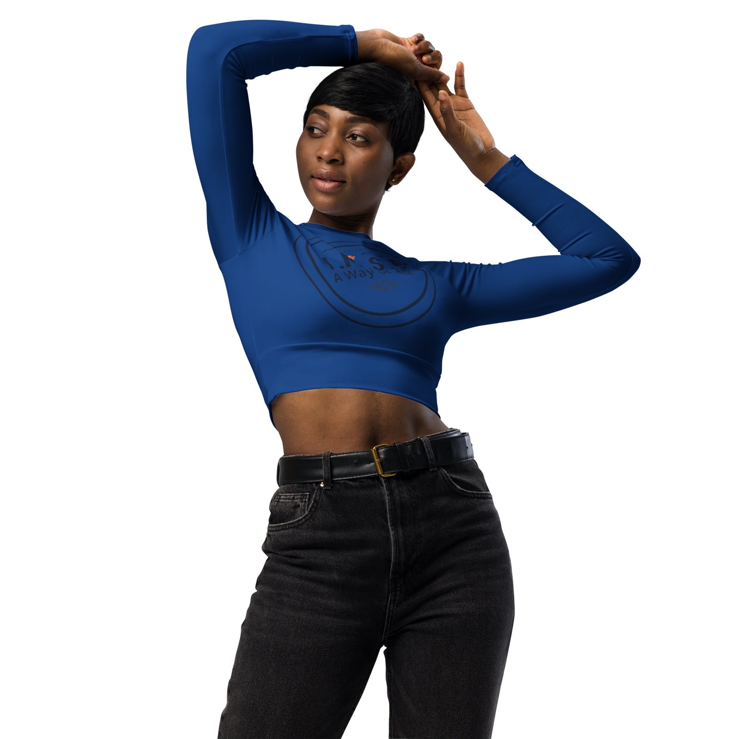 Recycled long-sleeve crop top