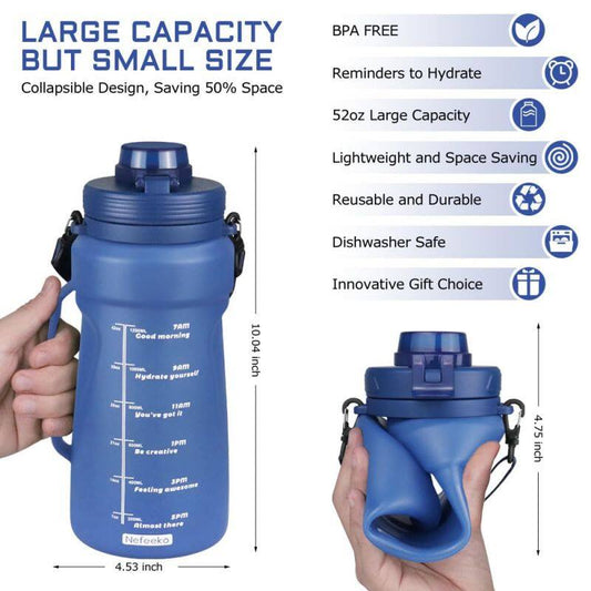 2L Folding Silicone Water Bottle Portable Outdoor Sports Water Bottle